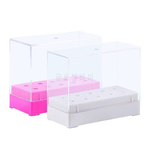 Nail Drill Bit Storage Box Empty Stand Display Acrylic Container Nail Case Cutter for Milling Machine Manicure Accessories