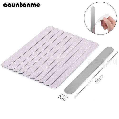 10pcs Removable Sand Paper Nail File With Metal Handle lime a ongle Grey Double-sided Replacement Nail File 100/180