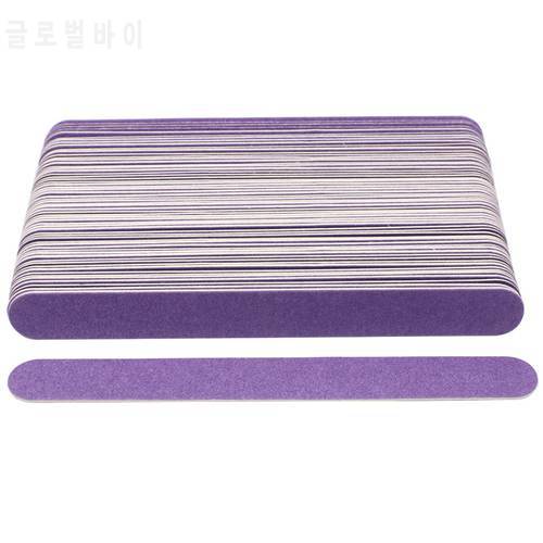 100pcs/lot Thin Wooden Nail File Disposable Sanding Sandpaper Files Purple Nail Buffer Buffing limas Pedicure Manicure Polishing
