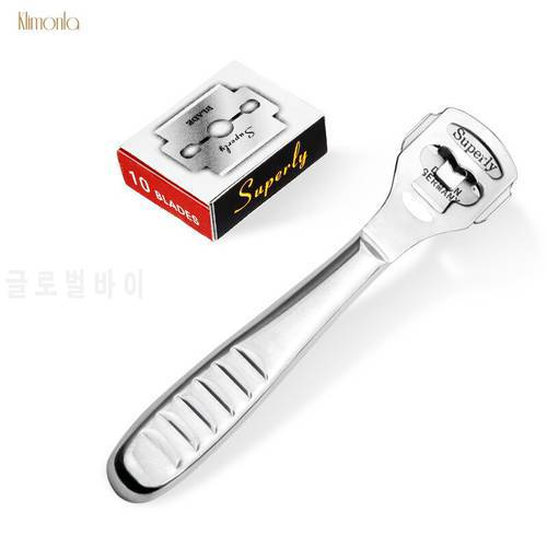 1pcs Stainless Steel Foot Scraper With 10 Blades Dead Skin Callus Remover Trimmer feet Shaver Pedicure Care Tools Set