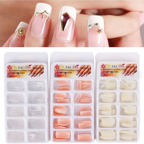 100pcs False nails Extra long Jelly Nude color DIY Modeling Fake nails Jelly pink end Product Square head Full sets