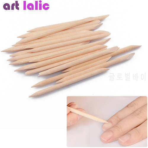 50Pcs Nail Art Orange Wood Stick Cuticle Pusher Remover Double Ended Dead Skin Removal Manicure Care Tool