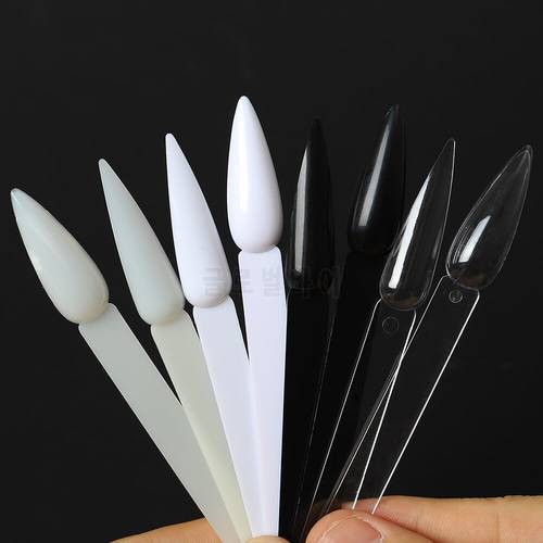 Nail Tips Display Artificial Nails Color Chart Palette Practice Long Stiletto Sharp Removable Tip Fake Detachable Nail Display