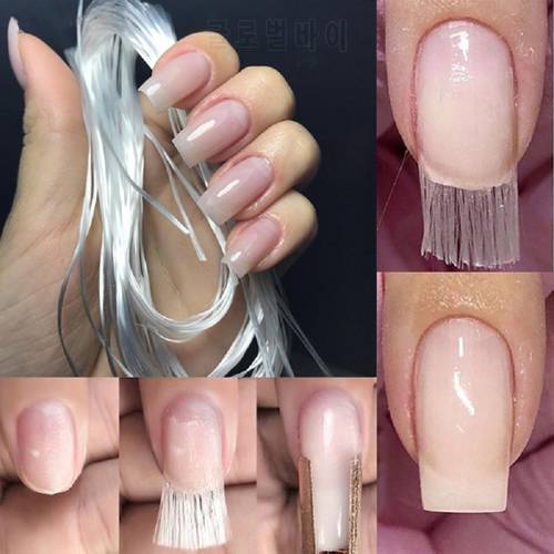 1/2/5M Nail Art Fiberglass for DIY UV Gel Nails Extension Tips White Acrylic Nail Forms Salon French Manicure Fiber Tools