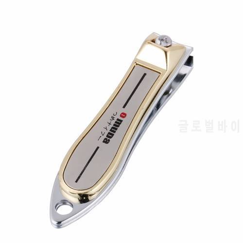 1 PC Stainless Steel Nail Clipper With Nail File Quality Manicure Nail Cutter Trimmer Gold Edge Letters Carve