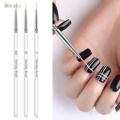 3pcs/set Nail Art Liner Brush Painting Flower Crystal Handle Double Head Drawing Line Pen Nail Decoration Tips For Manicure