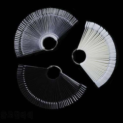 Clear False Nails Fan Style Practice Display Natural Black Transparent Sticks Polish Display Acrylic Tips for Gel Tools TR386