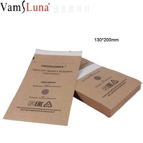 100Pcs 130X200mm Disposable Sterilization Bag For Cosmetics Nail Tool Disinfection Machine Accessory Sterilization Bag