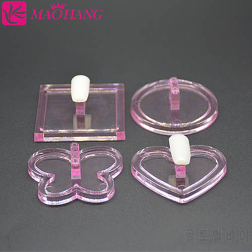 1pc Nail Art Round Shaped Acrylic Tips 3D Design Practice Training Display Stand Holder Showing Shelf Manicure Tools
