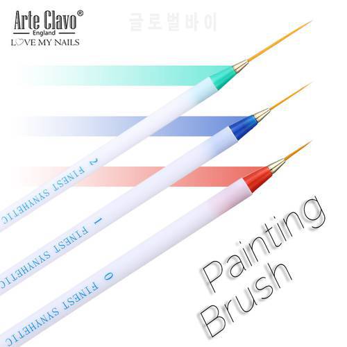 Arte Clavo Liner 3pcs/Set Painting Pen Brush Stripe Nail Art Flower LED UV Gel Nail Polish Acrylic Pen Tip Design Manicure Tools