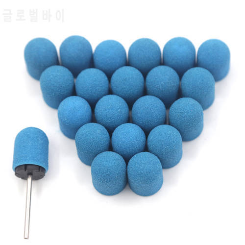 20pcs 13*19 Nail Sanding Caps With Rubber Gel Remover Cutter Drill Bits Foot Care Pedicure Cuticle Tools Drill Accessories