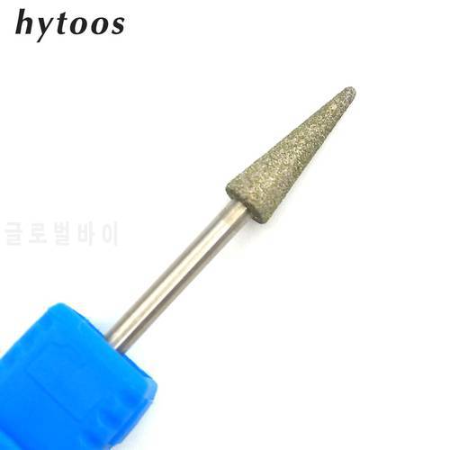 HYTOOS Cone Diamond Nail Drill Bit 3/32 Rotary Burr Manicure Cutters Nail Mills Drill Accessories Nail Beauty Tools-D-3