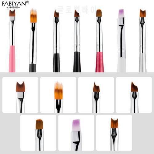 Nail Art Brush French Gradient Half Moon Smile Flat Pen Manicure Drawing Painting Tips UV Gel Extension Builder Tool