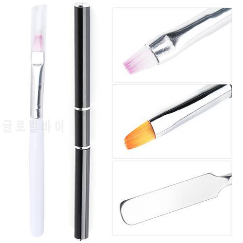 1pc Nail Art Acrylic Brush For Manicure UV Gel Extension Builder Painting Drawing Brush Cuticle Remover Pusher Nail Tools JI1590