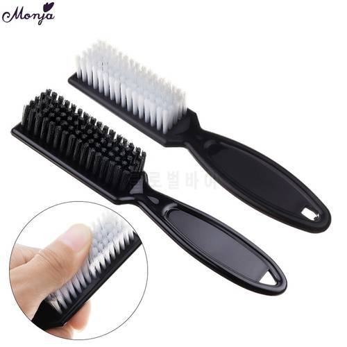 Monja 3 Styles Nail Art Black Plastic Handle Nail Dust Powder Cleaning Brush UV Gel Remove Brush Manicure Care Tools