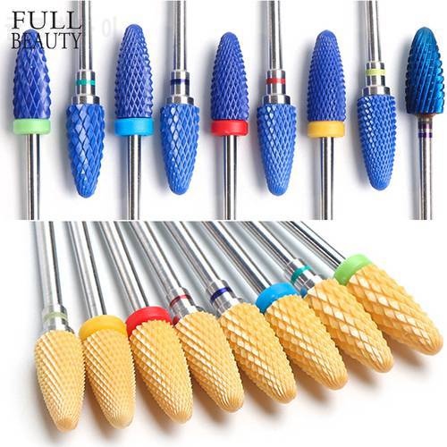 Ceramic Manicure Nail Dril Bits Professional Electric Nail Files Flame Pink Blue Cutter Grinding Bits Mills Accessories CHCS3-21