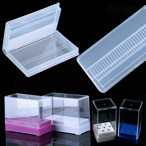 10/20/30 Slots Clear Storage Box For Electric Nail Drill Bit Rotary Files Holder Display Nail Accessorie Tools