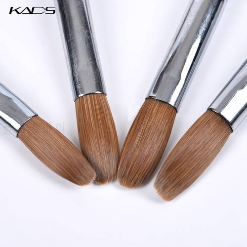 KADS 1pc Kolinsky Sable Acrylic Brush UV Gel Carving Pen Brush Liquid Powder DIY Nail Drawing Flat Round Red Wood Nail Art Brush