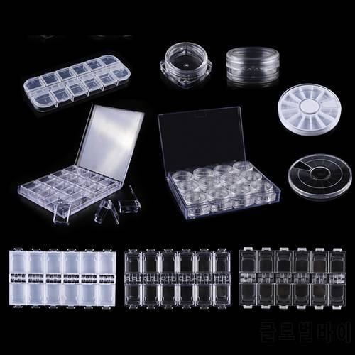 1pc Transparent Nail Art Empty Storage Case Box Nail Glitter Rhinestone Crystal Bead Display Accessories Plastic Container BE538