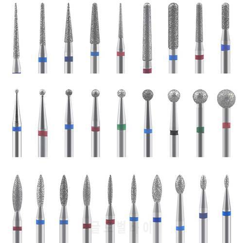 Diamond Nail Milling Cutter Rotary Burr Milling Cutter for Nail Files Cuticle Clean Drill Bits Apparatus for Manicure Art Tools