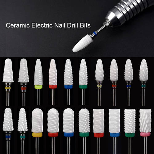 Ceramic Nozzle Nail Art Drill Bits Miller Manicure Cutter for Nail Drill Manicure Machine Accessory Acrylic Remove Gel Tips