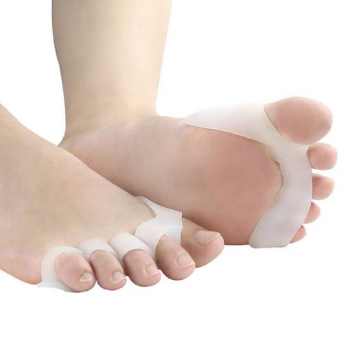 2pcs Silicone Gel Toe Separator 5 Hole Feet Fingers Thumb Valgus Protector BAdjuster Hallux Valgus Guard Foot Care Tool~