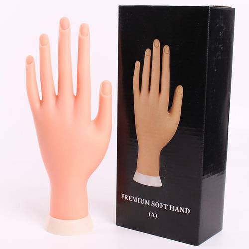 1Pcs Flexible Soft Plastic Nail Art Model Painting Practice Hand Flectional Bend Mannequin Hand Model Training Hand Fake Fingers