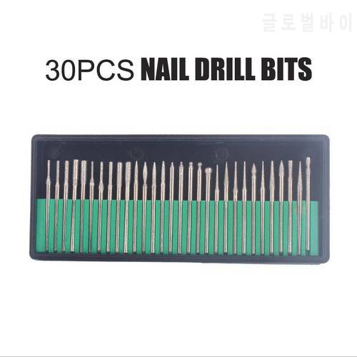 30PCS Nail Drill Bits Set Nail Art Diamond Drill Bits Manicure Pedicure Drill Bit Nail Remover Tools Nails Sander Tip Accessory