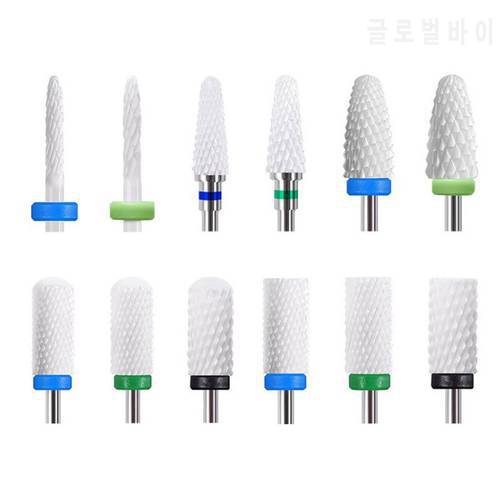 Electric Nail Drill Bit Milling CutterCeramic Tungsten Carbide Polishing Grinding Head For Manicure cutters Nail Art Tools