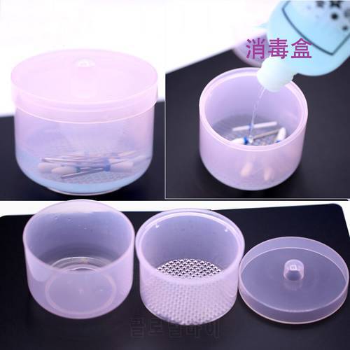 Nail Art Drill Bits Grinding Head Sterilizer Disinfection Box (4 colors) Storage Box Needle Round Clean Sterilizer Plastic Case