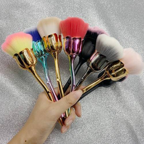 LAIKOU Rose Nail Art Dust Brush For Manicure Beauty Brush Blush Powder brushes Fashion Gel Nail Accessories Nail Material Tools