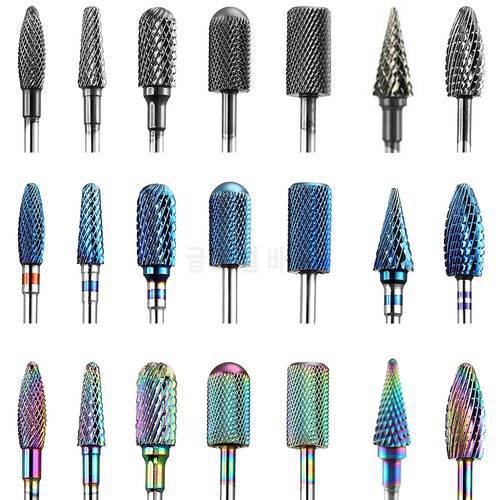 Milling Cutter For Manicure Carbide Rainbow Tungsten Nail Drill Bits Machine Accessories Rotary Electric Nail Files Tools
