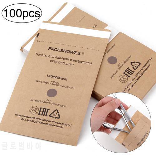 50/100Pcs Disposable Sterilization Bag Disinfection Sterilizer Bags Cosmetics Manicure Pouch Disinfection Machine Accessory