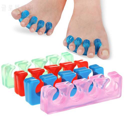 2 Pcs/lot Soft Silicone Toe / Finger Separating Gel Flexible Finger Spacer Silicone Soft Form For Pedicure 3D Nail Manicure Tool