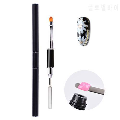 2-In-1 Double-Ended Poly Nail Gel Brush Nail Tool Nail art color palette stick painting pen dual-use Nail Supplies Nail Brush