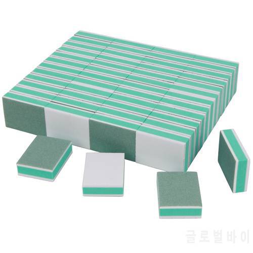 25 Pcs Mini Nail Buffer File Green and White 400/3000 Sanding Sponge Grinding Polishing Nail Art Manicure Salon DIY Tool
