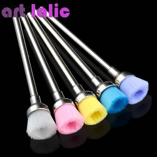 2Pcs Electric Nail Drill Bit Cleaning Brush 5 Colors Nail Design Brush Random Color Manicure Accessories Nail Art Tools