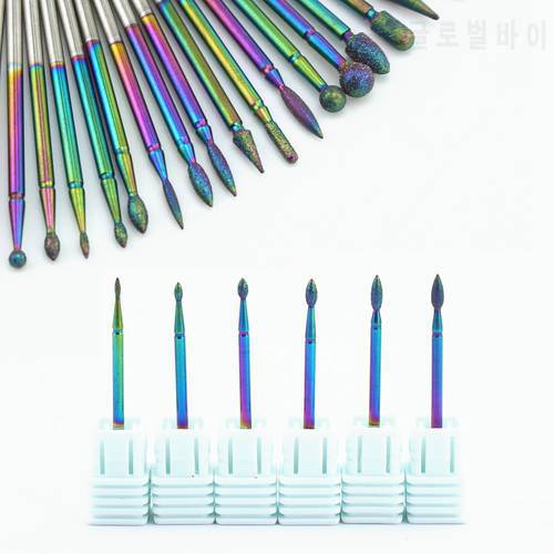 29 Types Milling Cutter Rainbow Diamond Nail Drill Burr Bits For Manicure Pedicure Tools Electric Nail Bits Files Accessories