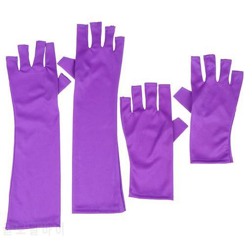 1Pair 25/40cm Anti-ultraviolet Open-Toed Gloves Protection UV Light Lamp Gel Polish Tips Nail Mittens Tool Nail Art