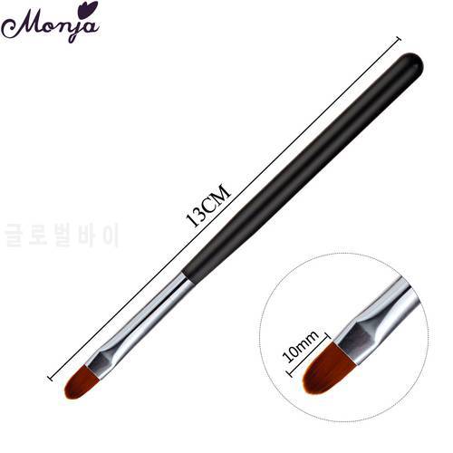 Monja 1 PCS Black Nail Art Handle Pattern Painting Brush Acrylic UV Gel Extension Builder Coating Drawing Pen DIY Manicure Tool