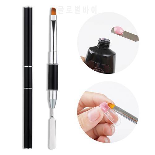 1pc Double Side Nail Art Brush Spatula Gel Pen Manicure Tip Extension Acrylic Builder Accessory Nail Gel Rod Tool New Design