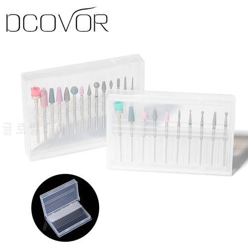 Nail Drill Bit Storage Box Empty Stand Display Container Nail Case Cutter for Milling Machine Manicure Accessories 20/14 Holes