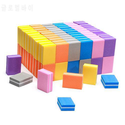20Pcs/set Nail Files Buffers Mini Multi-colors Sponge For UV Gel Nail Polish Sanding Blocks Double Side Manicure Nail File TF2