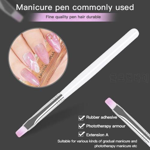 1Pcs UV Gel Painting Nail Art Drawing Carved Crescent Petal Pen Rod Short Handle DIY Salon Decoration Manicure Tools Nail Brush