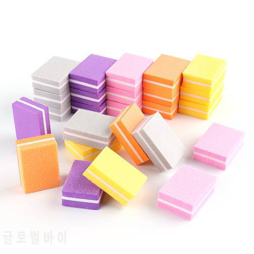 25pcs/50pcs Mini Nail Buffer Block Set Double-sided Grinding Polishing Block Colorful Nail File Pedicure Manicure Tools GL1824-1