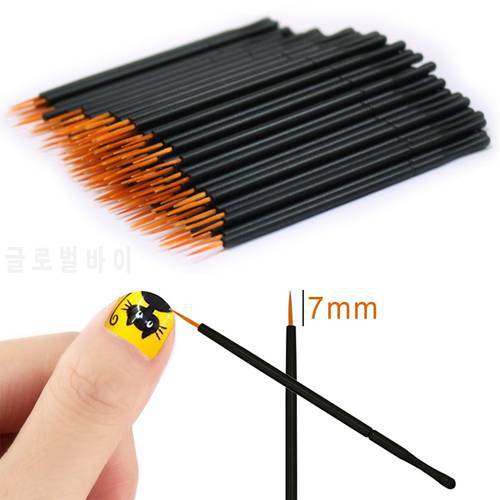 OKAYLASH 50pcs/lot Black Handle Reusable Gel Liner Nail Art Brushes Painting Pen Beauty Makup Tools