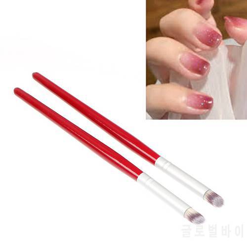 2pcs/set Nail Art Brush Uv Gel Painting Drawing Manicure Pen Tools Diy Accessory Pigment Gradient Pen Nail Painting