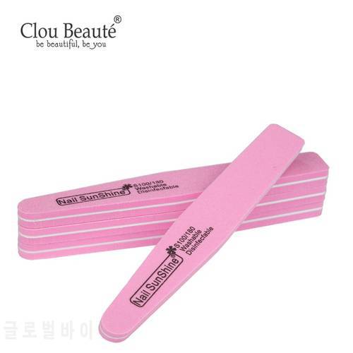 Clou Beaute Pink Nail Buffer Nail Art Buffing Manicure Tools Disposable Sponge Nail File Sandpaper Nail Polishing Buffing Blocks