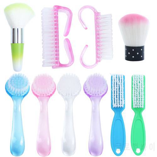 1PC 6 Types Plastic Nail Brush for Manicure Cleaning Soft Remove Powder Dust Brush Professional Nail Art Care Accessories GL095