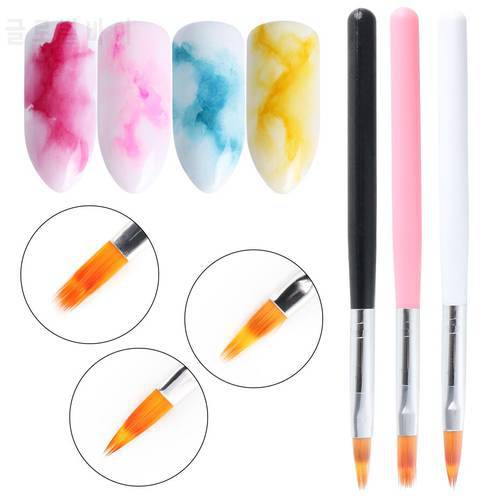 3pcs/set Nail Art Brushes Pen For Gel Polish Drawing Gradient Bloom Ombre UV Gel Brush Painting Tool Nylon Hair Manicure LY285-1